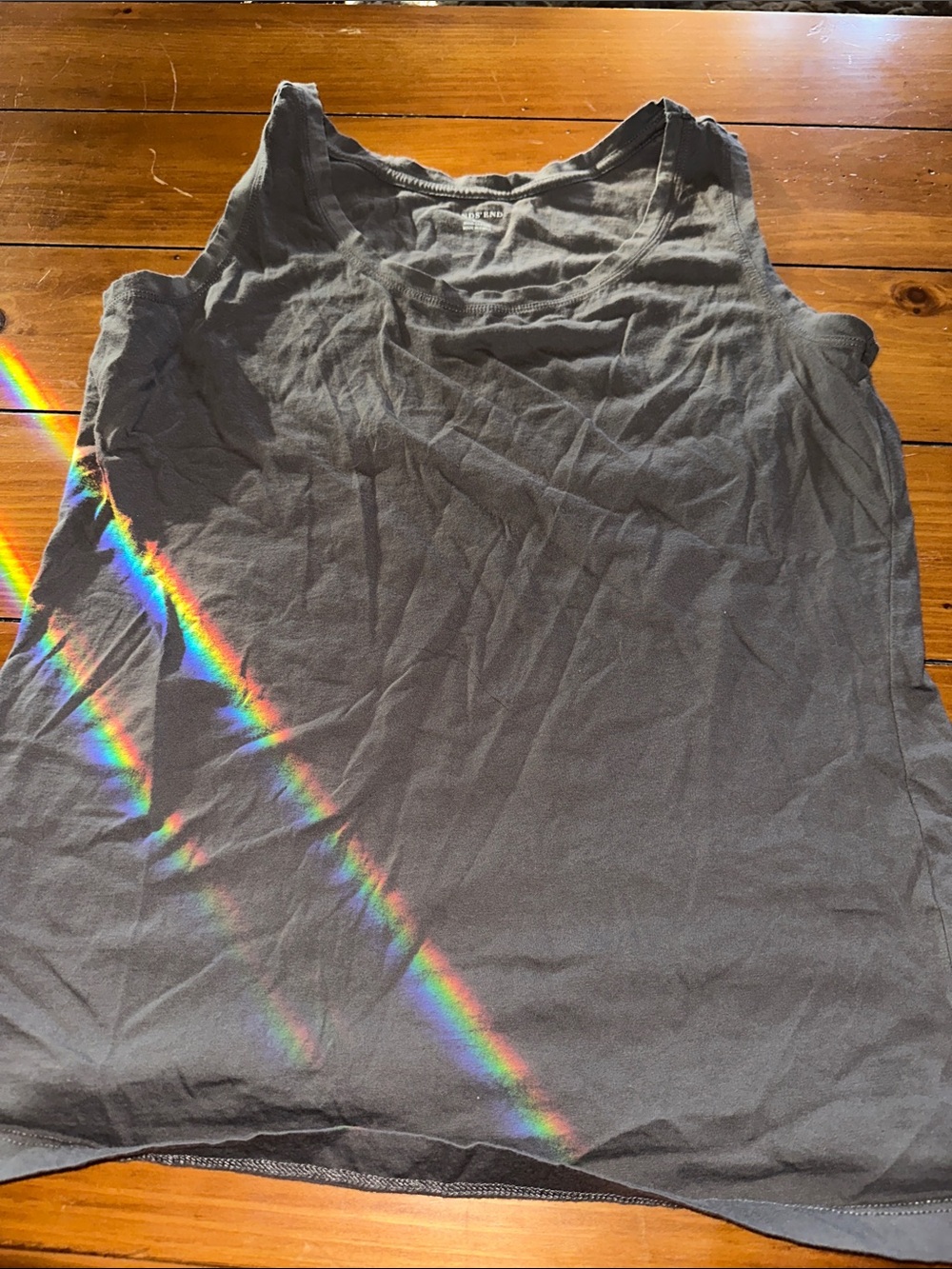Lands' End Women's Charcoal Gray Cotton Tank Top